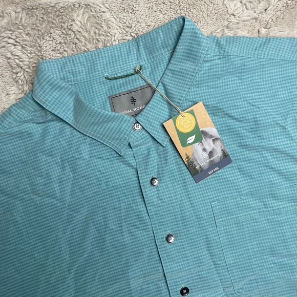 Royal Robbins Other - Royal Robbins Mens Desert Pucker Dry SS Shirt 3XL Nile Blue Gingham Relaxed Fit